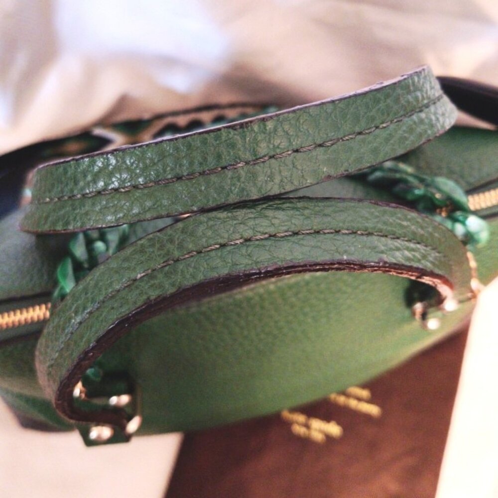 Kate Spade Lg Maise Bowler Satchel in Bottle/Black EUC + NEW Coin Purse/Straps - Picture 11 of 15